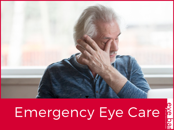 A man rubbing his eye who needs emergency eye care services in sherwood park alberta